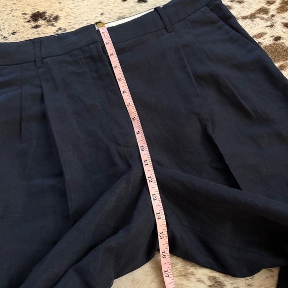 ARITZIA Effortless Linen Wide Leg Trouser Pants‎ In Dark Night Navy Size 14 NWT - Picture 8 of 10
